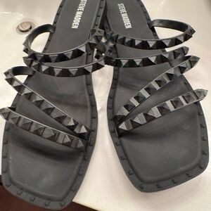Steve Madden Black Strappy Studded Sandals